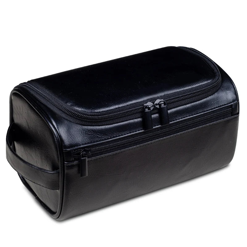 Full-Grain Leather Toiletry Bag, 25 x 13 x 13 cm, Waterproof Lining, view 6