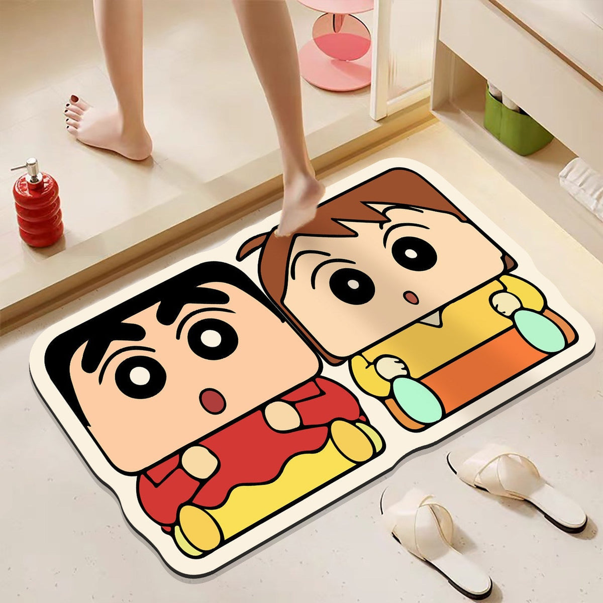 Fun Cartoon-Themed Plush Bath Mat | High & Bury