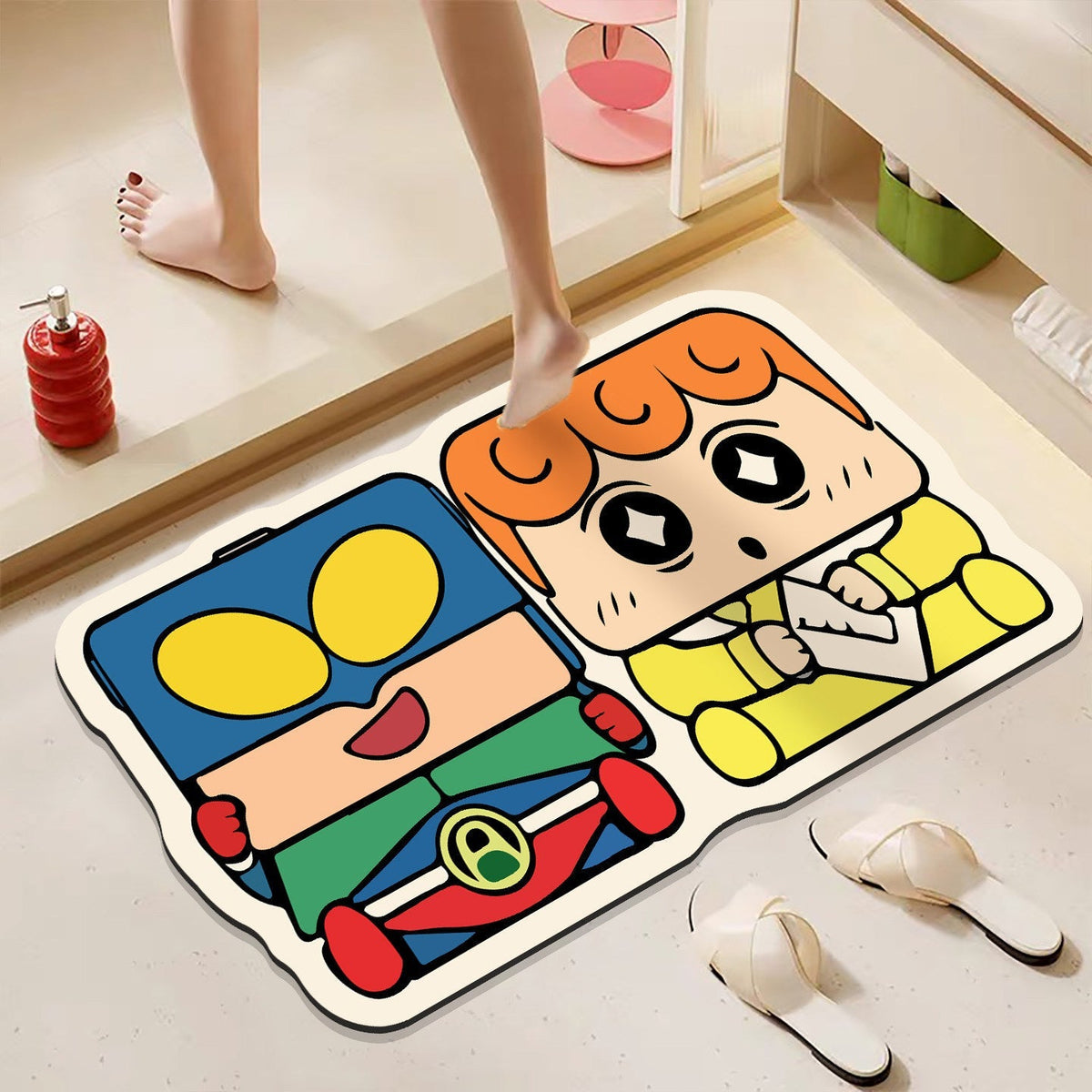 Fun Cartoon-Themed Plush Bath Mat | High & Bury