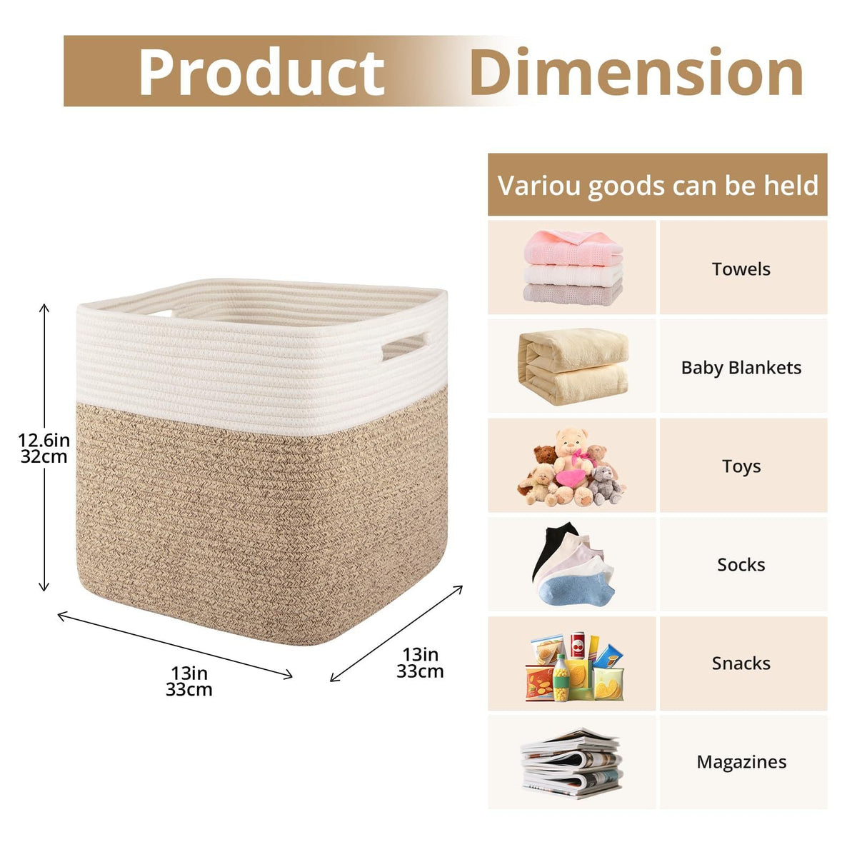 Functional Storage Basket with Carrying Handles | High & Bury