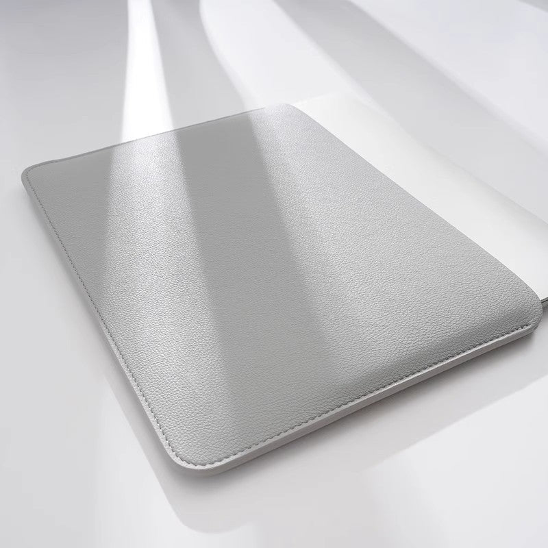 Genuine Leather Laptop Sleeve with Zip Closure and Soft Fabric Lining, view 2