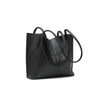 Genuine Leather Tote Bag with Long Straps and Spacious Interior, view 3