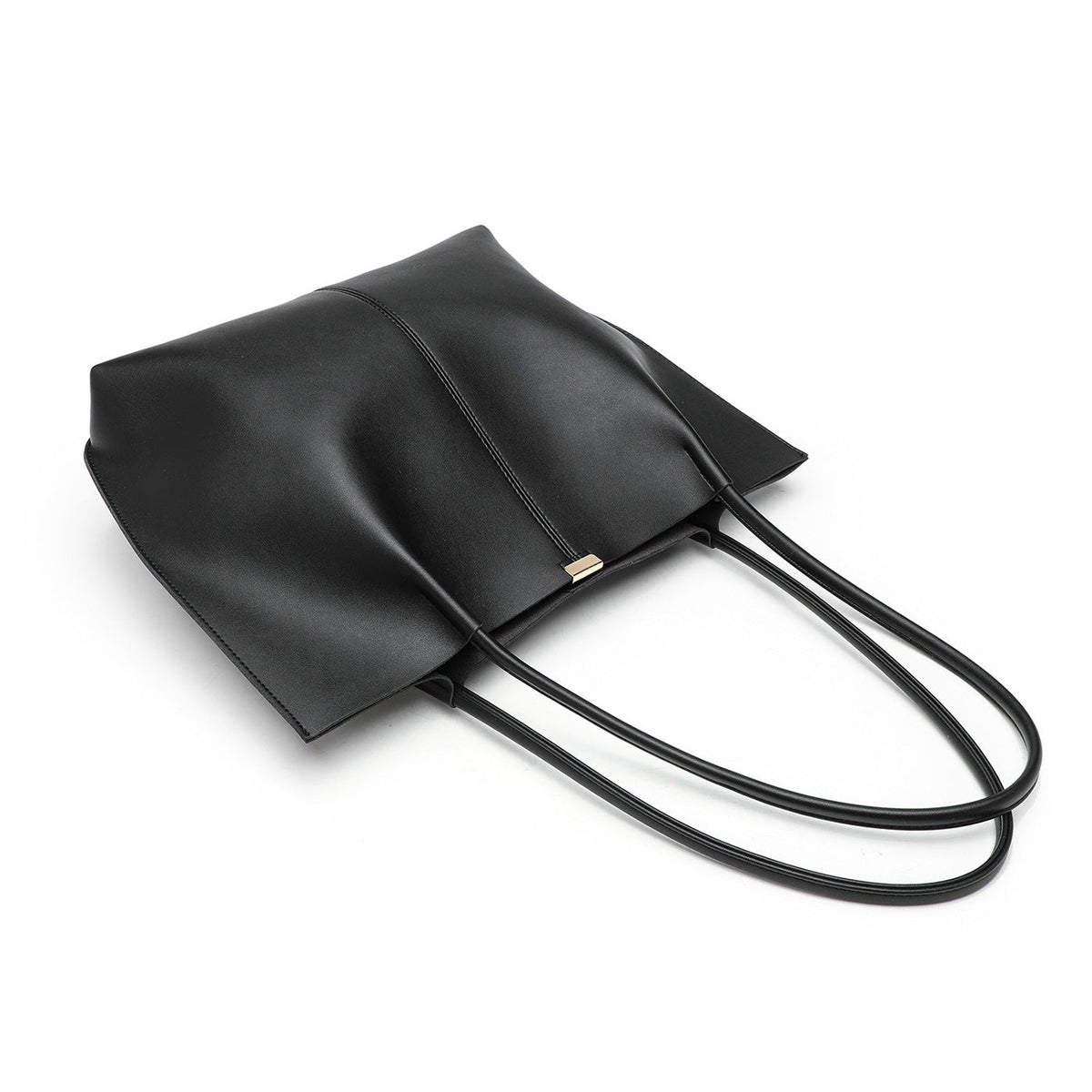 Genuine Leather Tote Bag with Long Straps and Spacious Interior, view 4