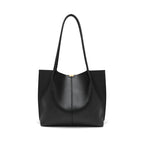Genuine Leather Tote Bag with Long Straps and Spacious Interior, view 5