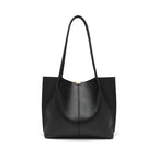 Genuine Leather Tote Bag with Long Straps and Spacious Interior, view 7