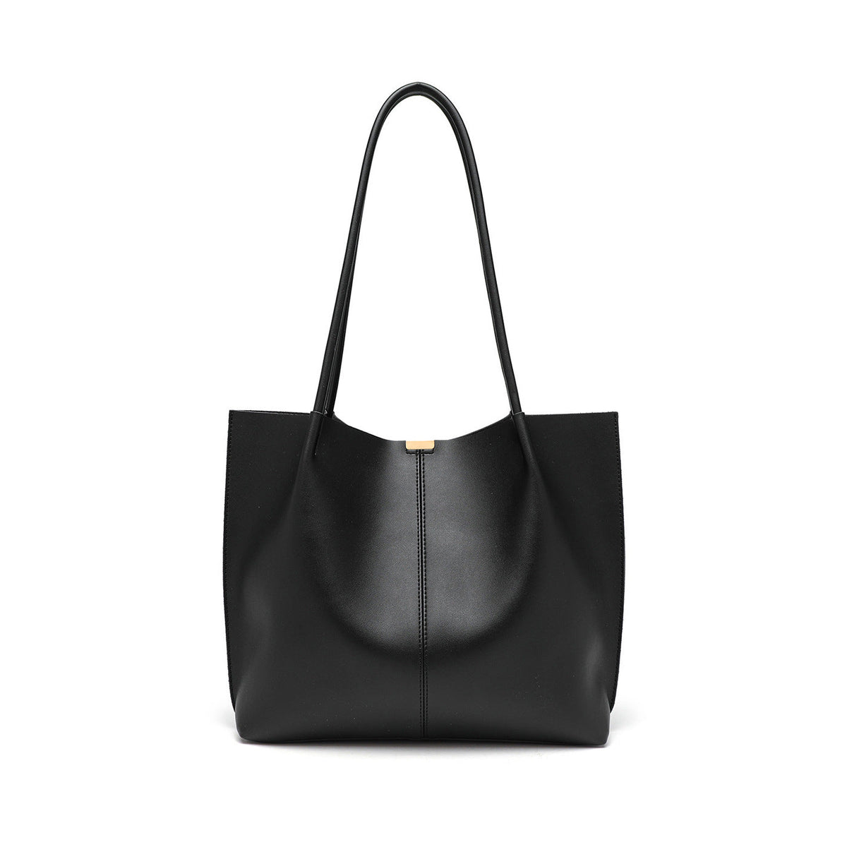 Genuine Leather Tote Bag with Long Straps and Spacious Interior, view 7