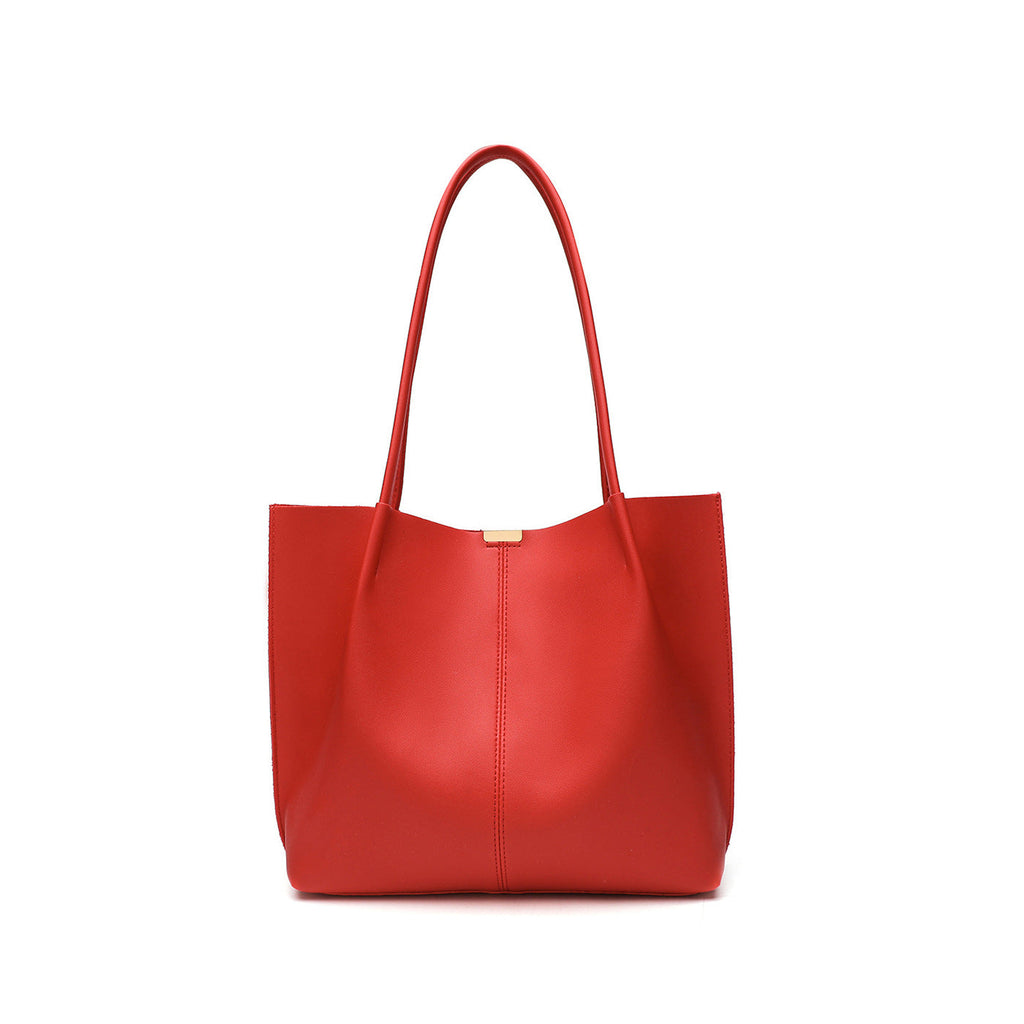 Genuine Leather Tote Bag with Long Straps and Spacious Interior, view 8