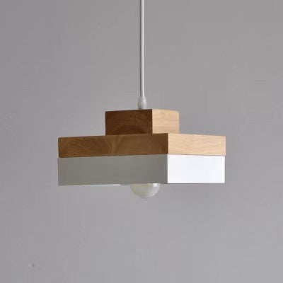 Geometric Layered Wooden Pendant Light | High & Bury