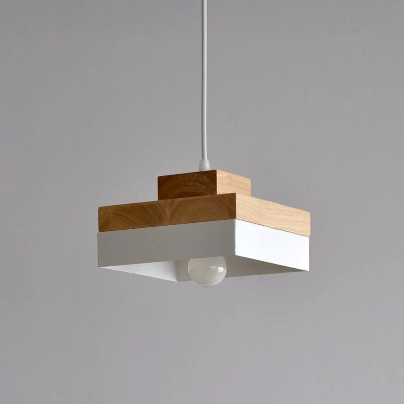 Geometric Layered Wooden Pendant Light | High & Bury