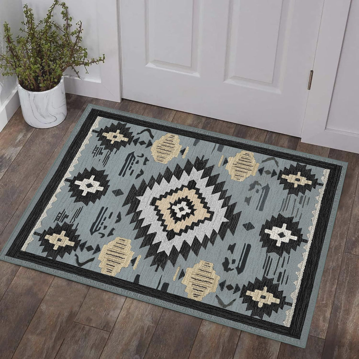 Geometric Patterned Decorative Area Rug | High & Bury