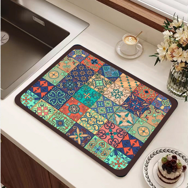 Geometric Patterned Floor Mat | High & Bury