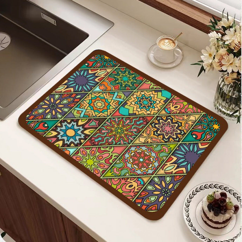 Geometric Patterned Floor Mat | High & Bury