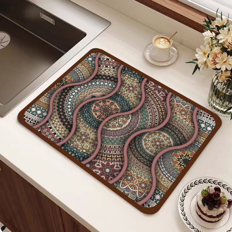 Geometric Patterned Floor Mat | High & Bury