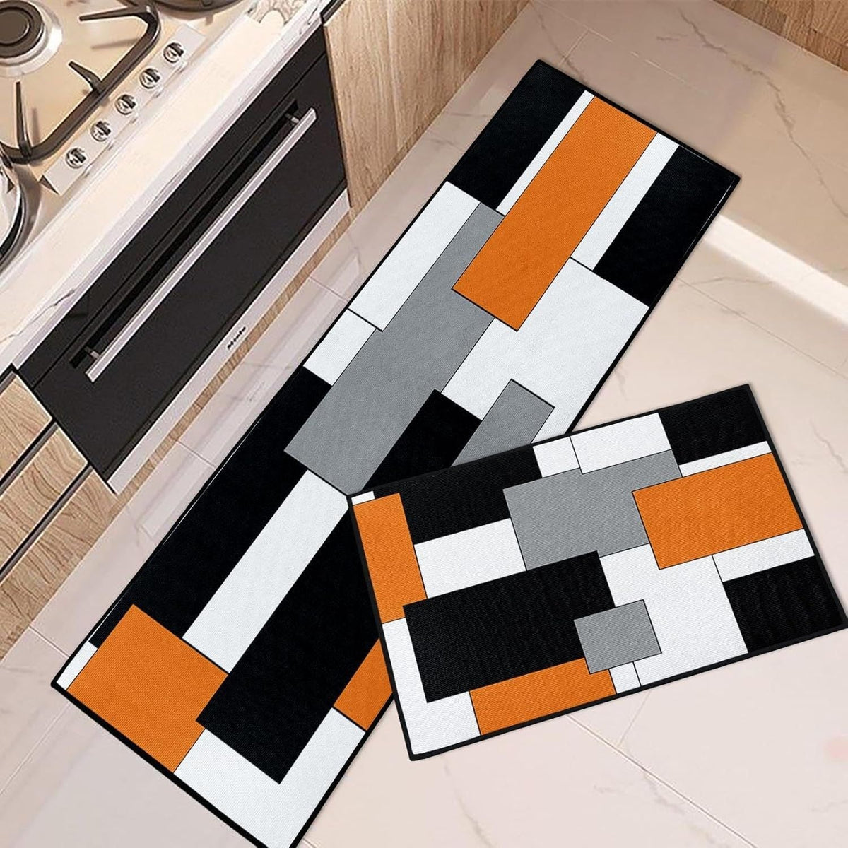 Geometric Patterned Kitchen Runner Mat | High & Bury