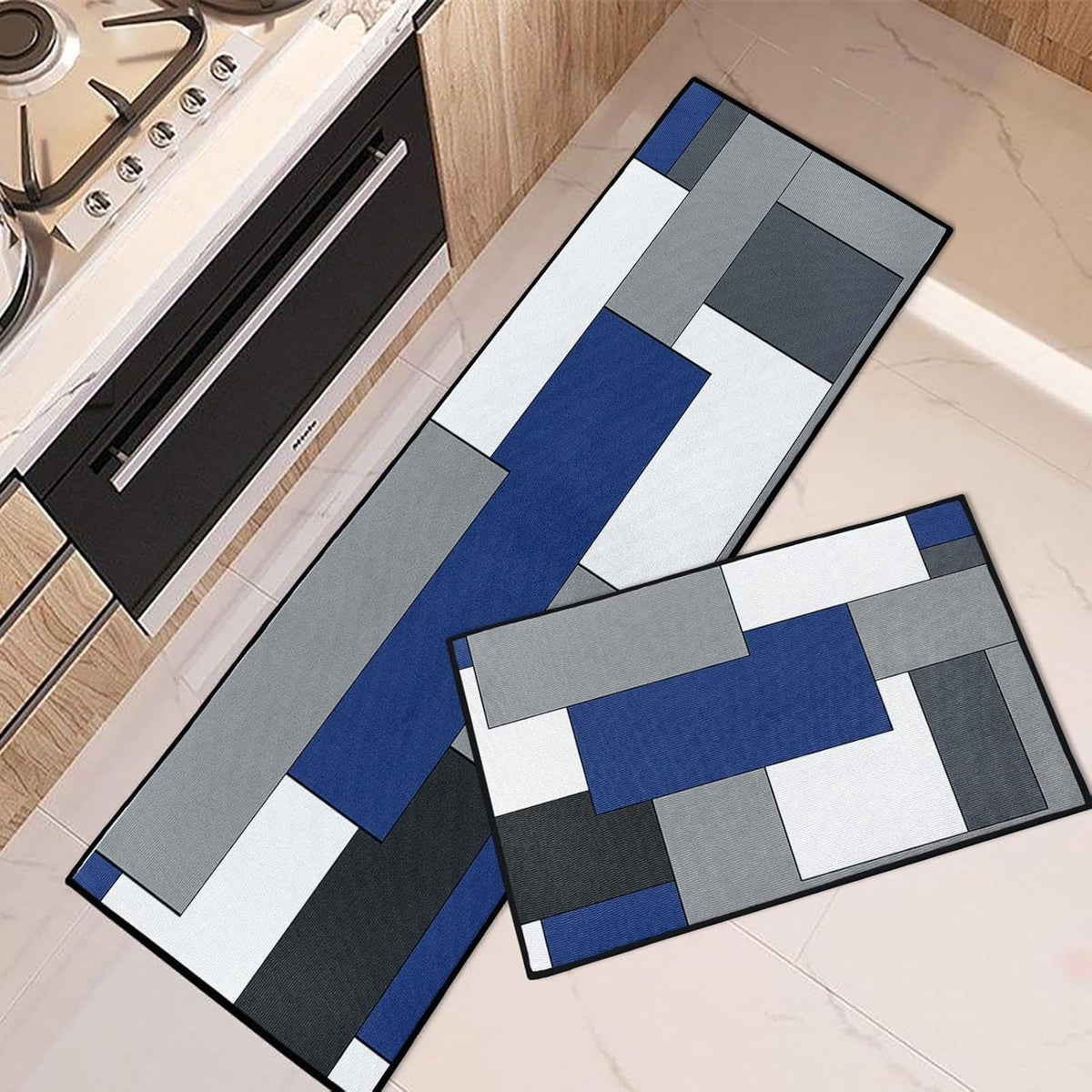 Geometric Patterned Kitchen Runner Mat | High & Bury