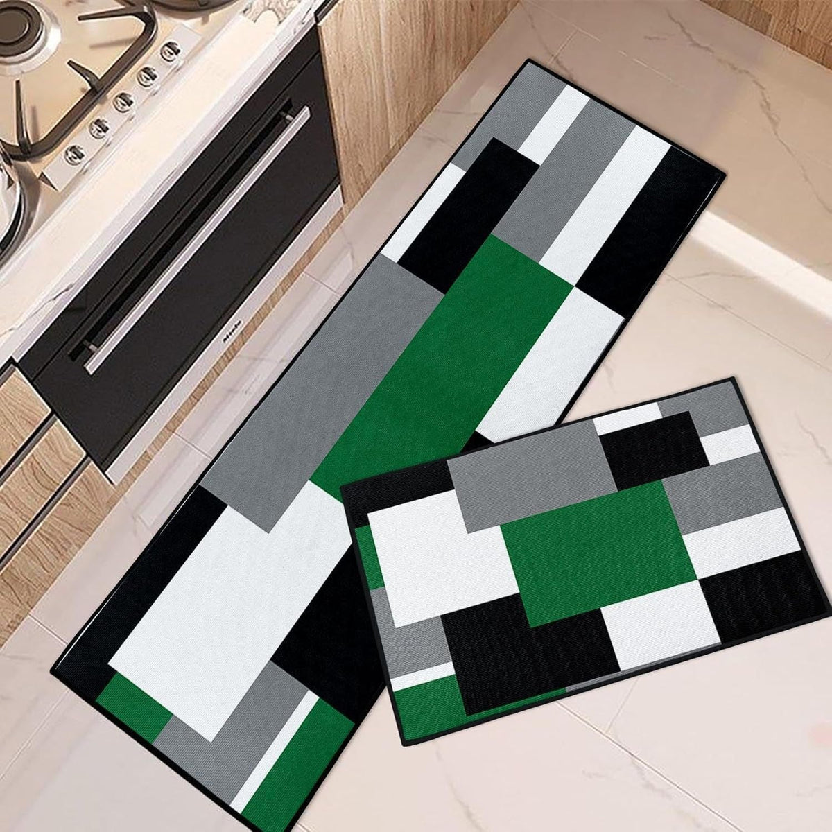 Geometric Patterned Kitchen Runner Mat | High & Bury