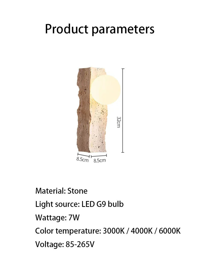 Gilfita Travertine Wall Lamp