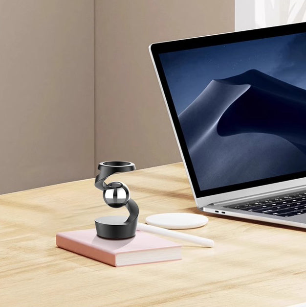 Gravity-Defying Kinetic Desk Toy with Aluminium Helix and Steel Spheres, view 6