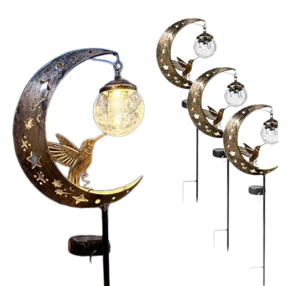 Halloween Half Moon Cat Solar Garden Lantern | High & Bury