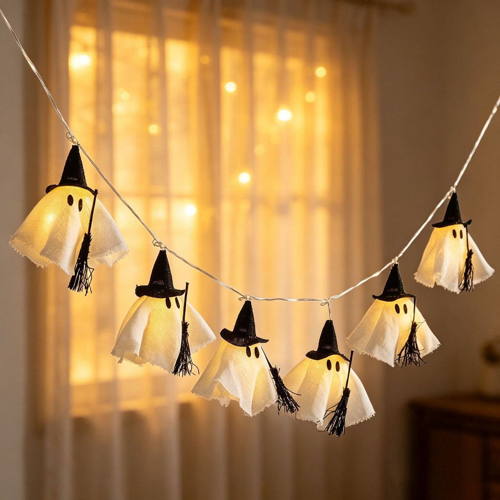 Halloween LED Ghost Witch Light String Garland | High & Bury