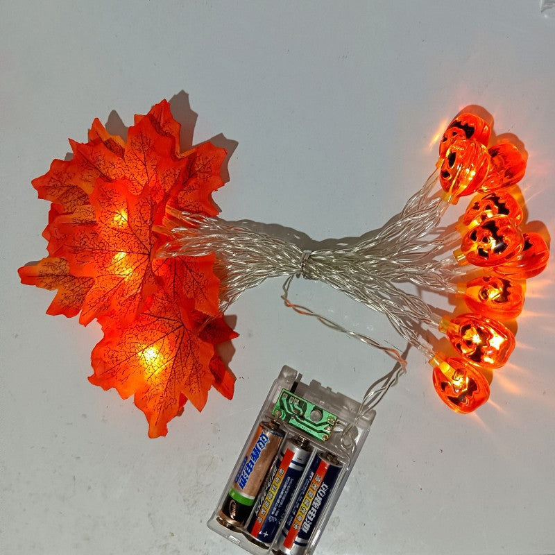 Halloween LED Pumpkin Lantern and Maple Leaf Decorative Fairy Lights | High & Bury