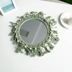 Hand-Knotted Mirror with Macrame Border | High & Bury