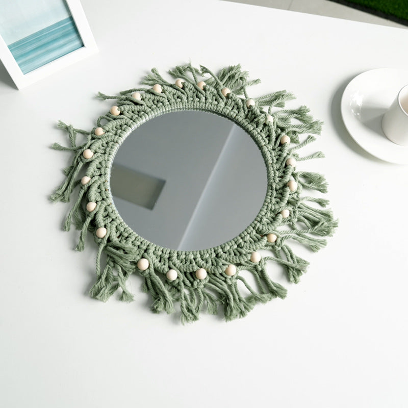 Hand-Knotted Mirror with Macrame Border | High & Bury