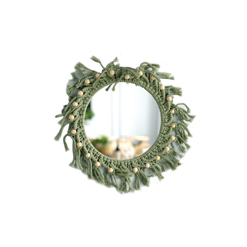 Hand-Knotted Mirror with Macrame Border | High & Bury