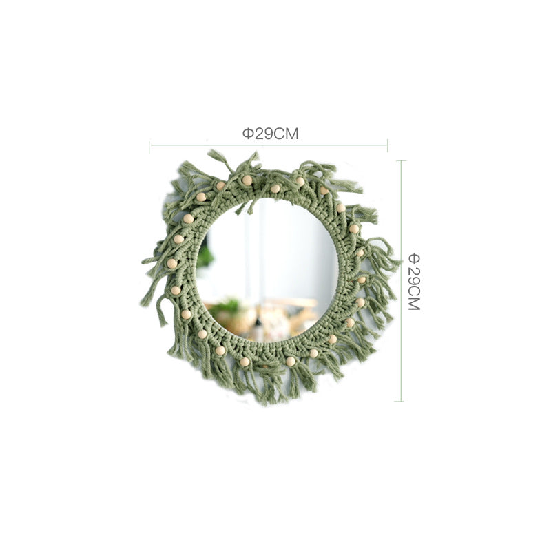 Hand-Knotted Mirror with Macrame Border | High & Bury