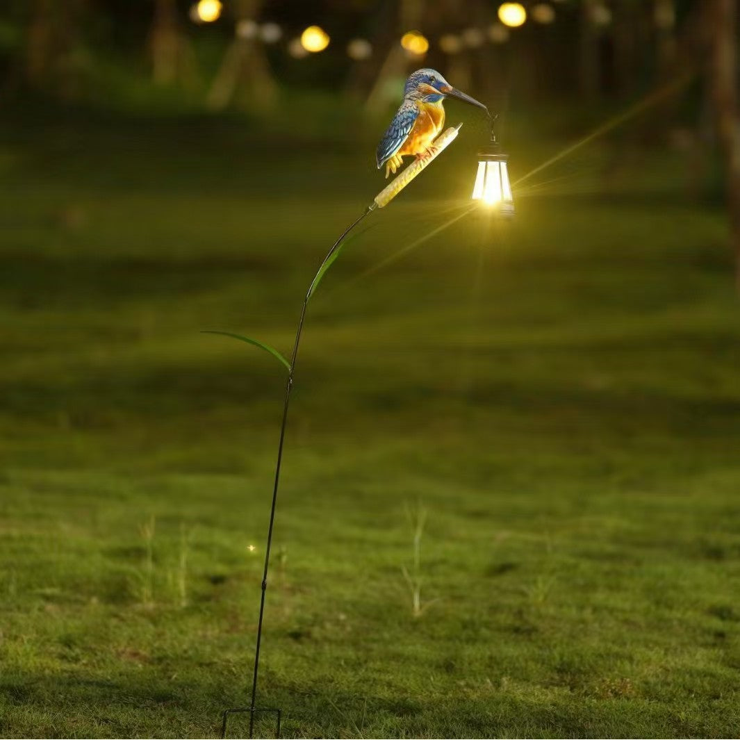 Hand-Painted Kingfisher Garden Lantern Stake | High & Bury