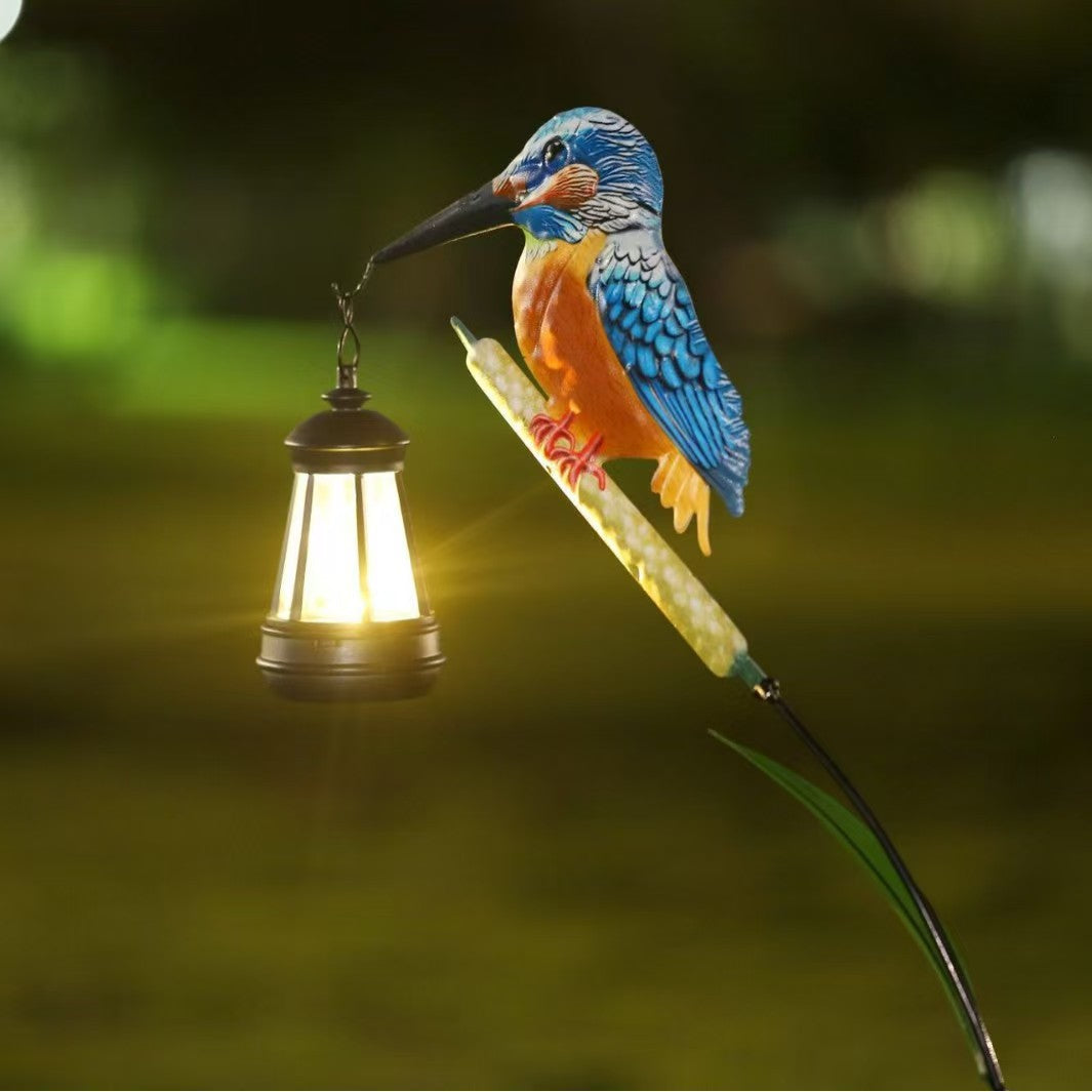 Hand-Painted Kingfisher Garden Lantern Stake | High & Bury