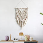 Hand-Woven Macrame Wall Hanging with Decorative Tassels | High & Bury