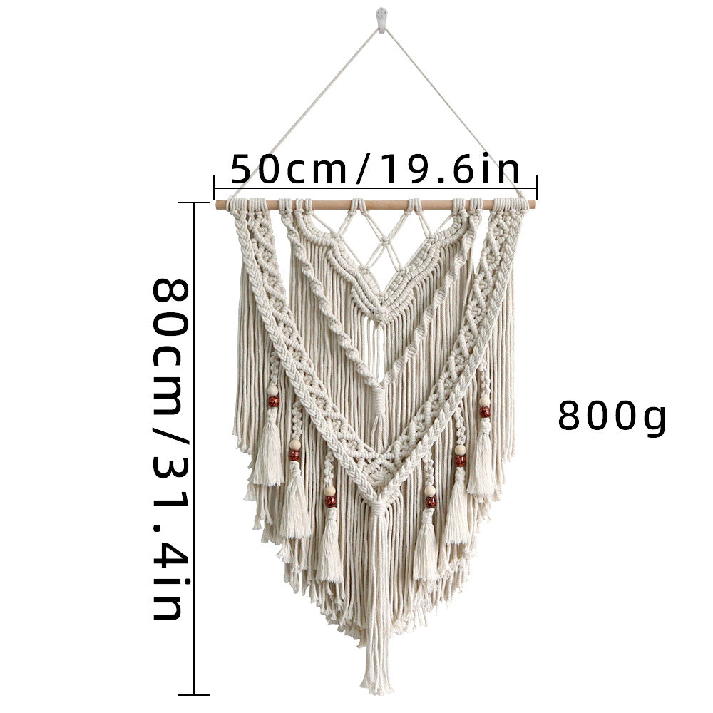 Hand-Woven Macrame Wall Hanging with Decorative Tassels | High & Bury