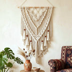 Hand-Woven Macrame Wall Hanging with Decorative Tassels | High & Bury