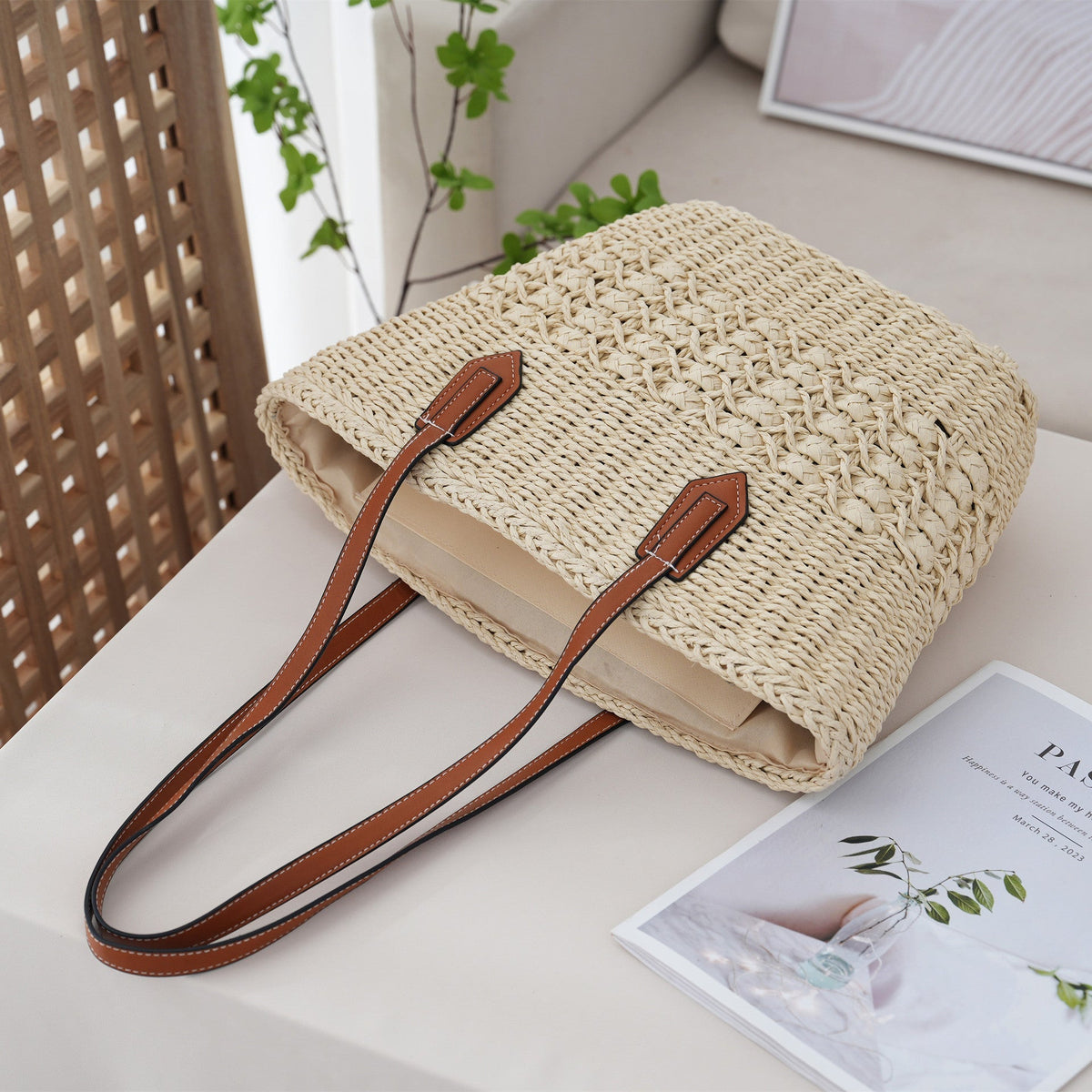 Handbag Beige Brown Modern Design | High & Bury