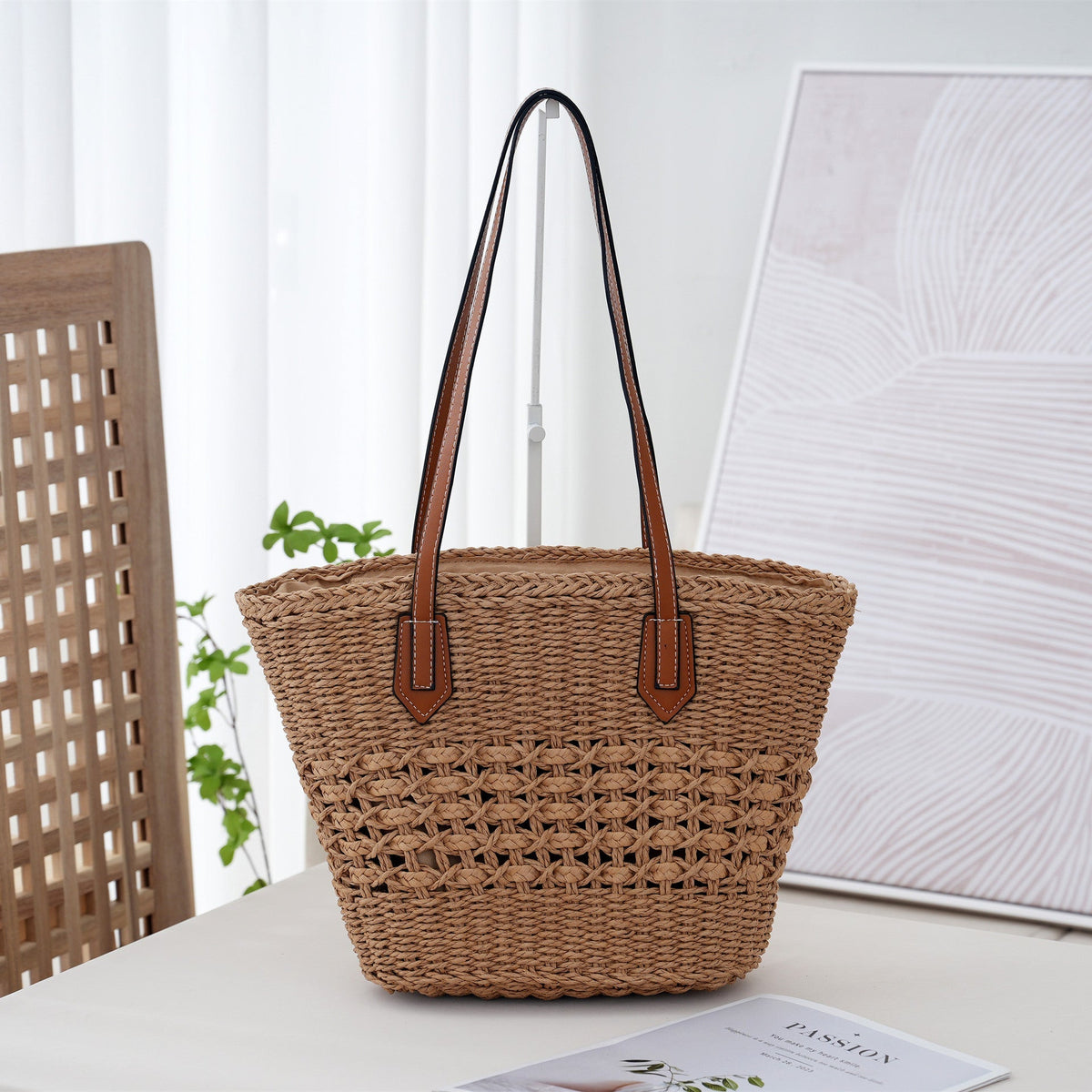 Handbag Beige Brown Modern Design | High & Bury