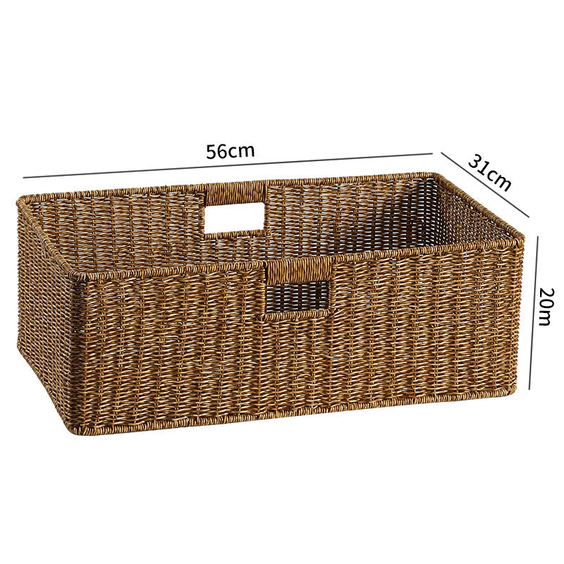 Handcrafted Basket Light Brown Dark Coffee | High & Bury