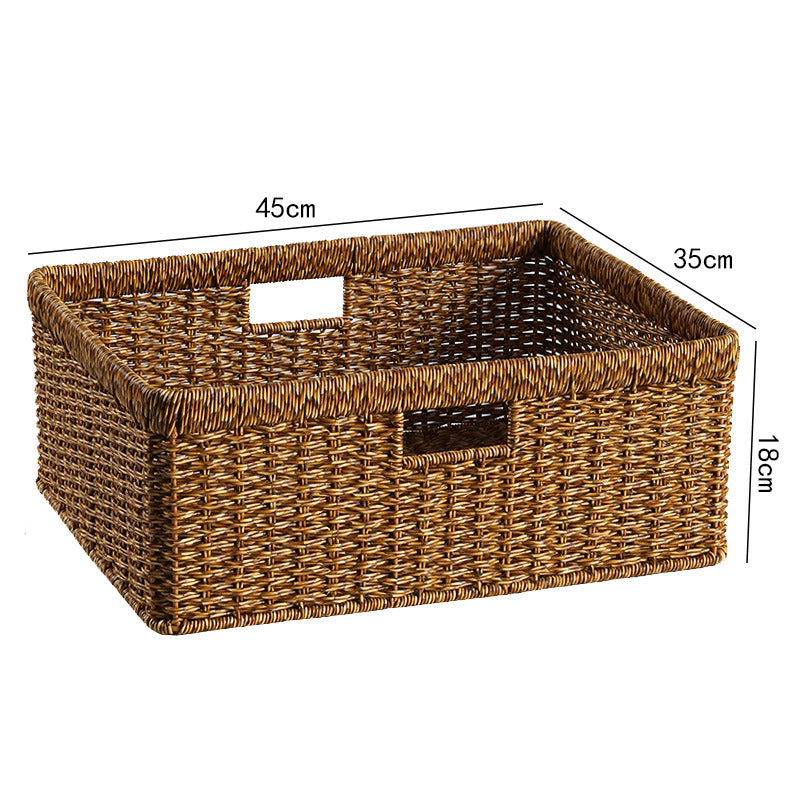 Handcrafted Basket Light Brown Dark Coffee | High & Bury