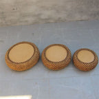 Handcrafted Braided Seat Pouf | High & Bury