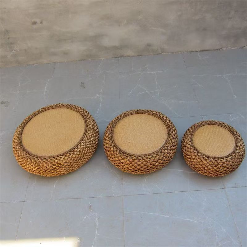 Handcrafted Braided Seat Pouf | High & Bury