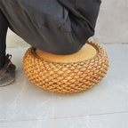 Handcrafted Braided Seat Pouf | High & Bury