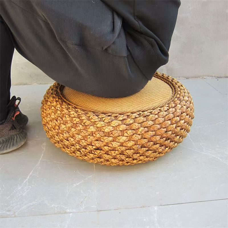 Handcrafted Braided Seat Pouf | High & Bury