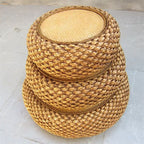 Handcrafted Braided Seat Pouf | High & Bury