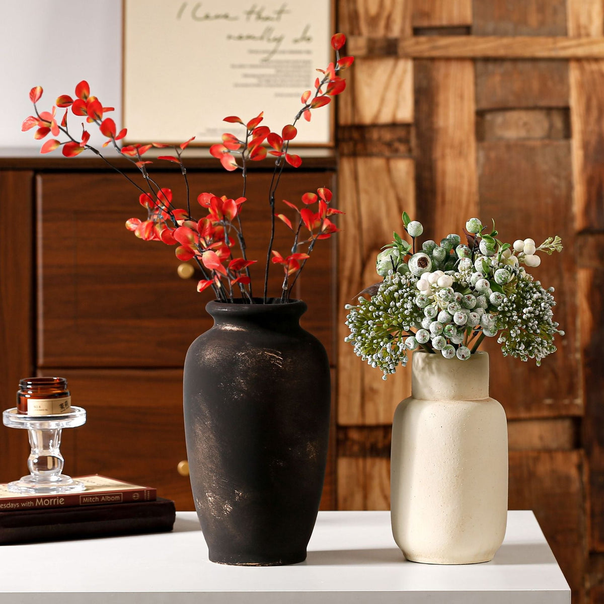Handcrafted Ceramic Vase Blackgold Beige Red | High & Bury