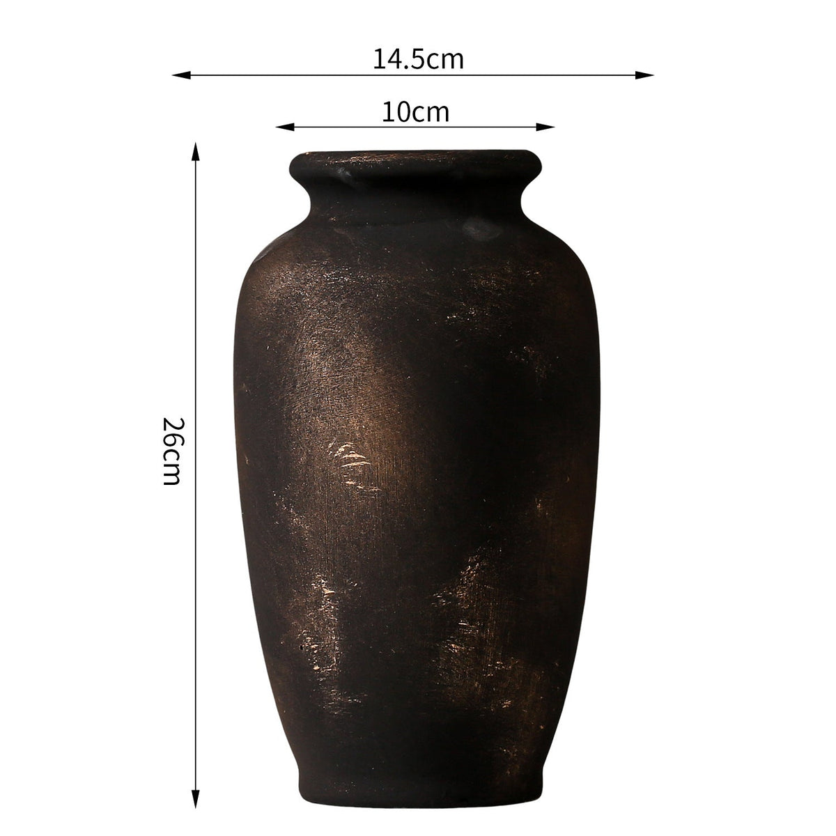 Handcrafted Ceramic Vase Blackgold Beige Red | High & Bury