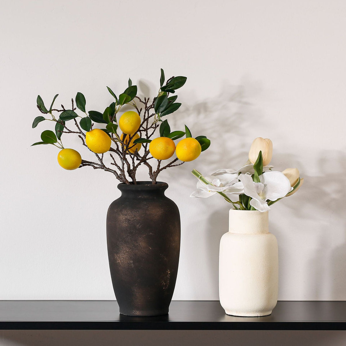 Handcrafted Ceramic Vase Blackgold Beige Red | High & Bury