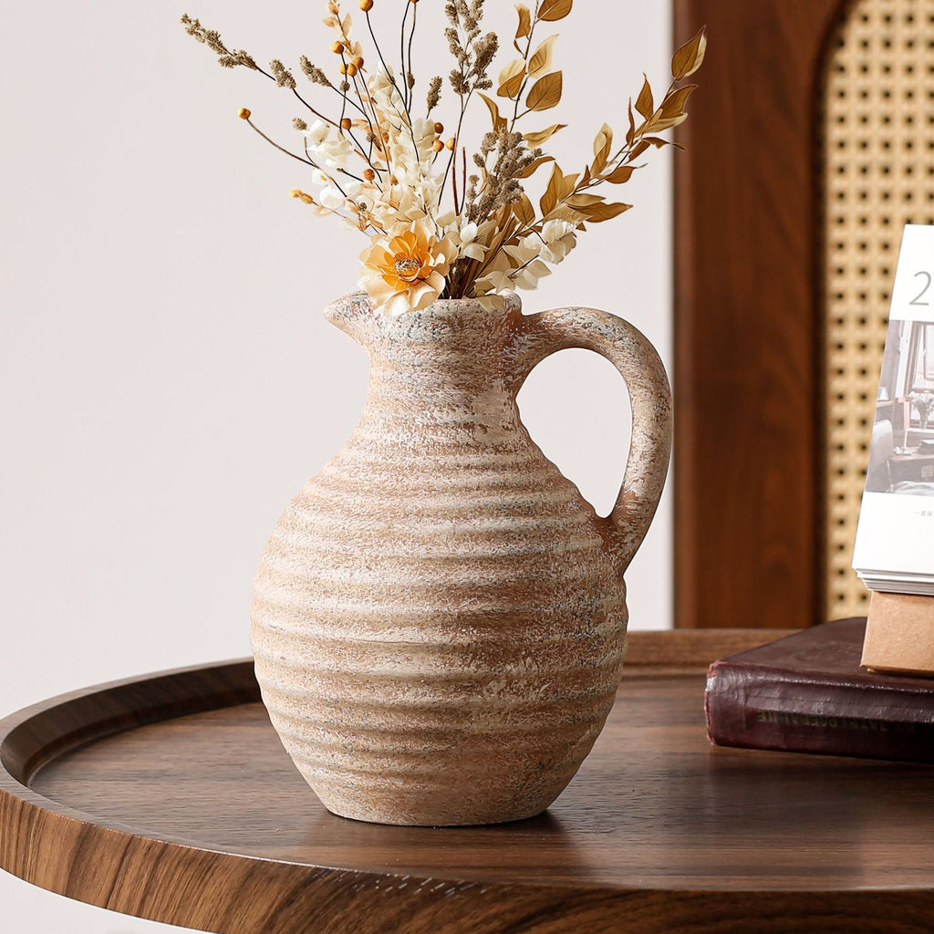 Handcrafted Ceramic Vase with Ribbed Structure | High & Bury