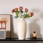 Handcrafted Ceramic Vase with Ribbed Structure | High & Bury
