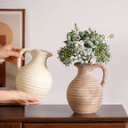 Handcrafted Ceramic Vase with Ribbed Structure | High & Bury
