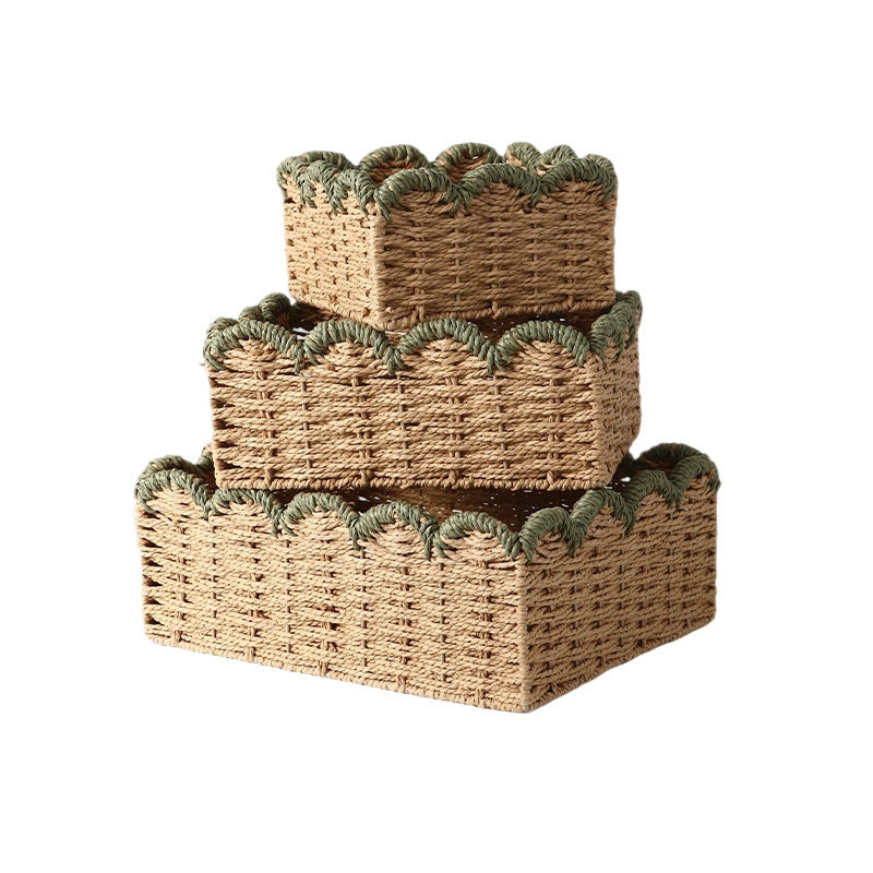 Handcrafted Decoration Basket Woven Natural Fiber Soft Textile | High & Bury